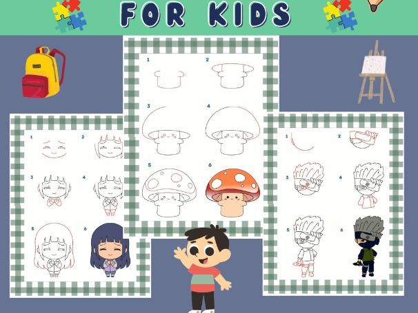 Learn How to Draw Chibi Kawaii Character for Kids. worksheets activity