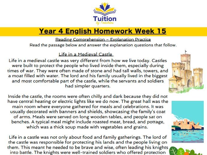 15. Year 4- Reading Comprehension & SPaG