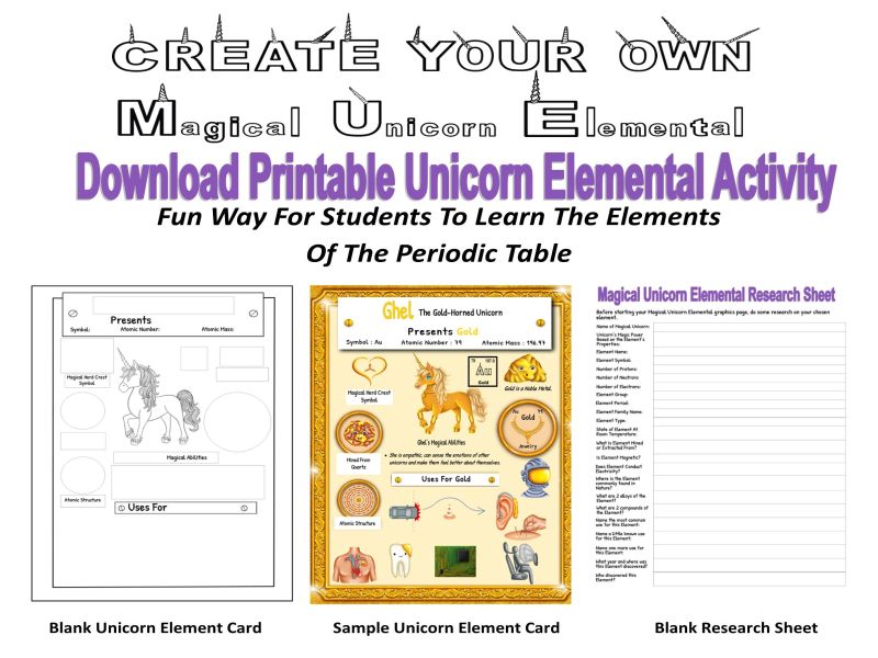 Unicorns - Magical Elements - Activitiy Sheets
