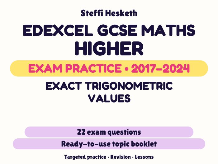 Edexcel GCSE Maths Higher: Exact trigonometric values Exam Questions | 2017-2024