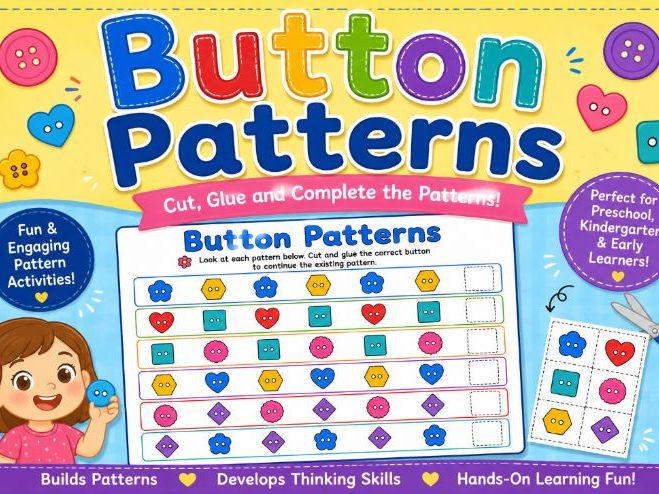 Button Patterns – Cut, Glue & Complete!