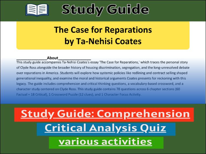 The Case for Reparations - Study Guide , Comprehension 91����t