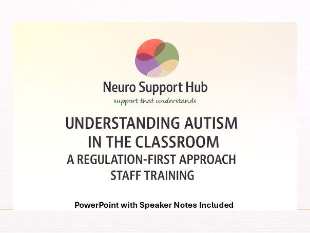 Autism Classroom Staff Training | Regulation Focused CPD | PowerPoint + Speaker Notes