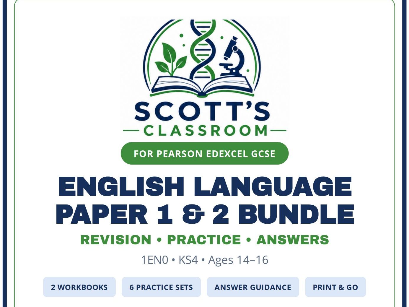 Edexcel GCSE English Language Paper 1 & 2 Bundle | 1EN0