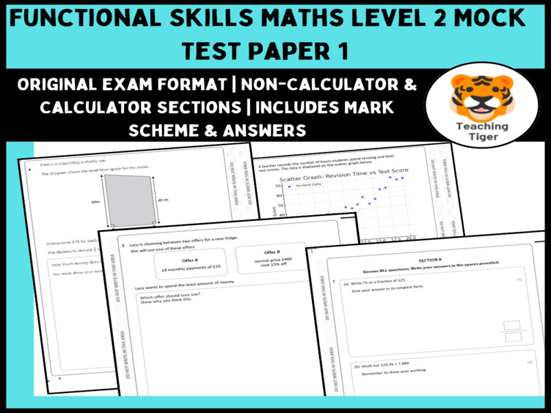 Functional Skills Maths Level 2 Past Paper Full Exam Calc Non Calc 