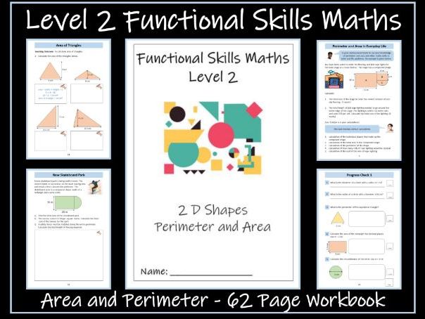 Functional Skills Maths - Level 2 - 2D Shapes - Perimeter and Area Workbook