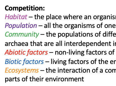 AQA Combined GCSE Biology unit 7 notes - ecology
