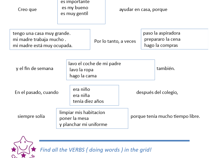 Tareas Chores/ Jobs in the house + Pocket Money Mi paga Spanish Lessons KS2/3