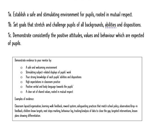 Teacher Standards evidence