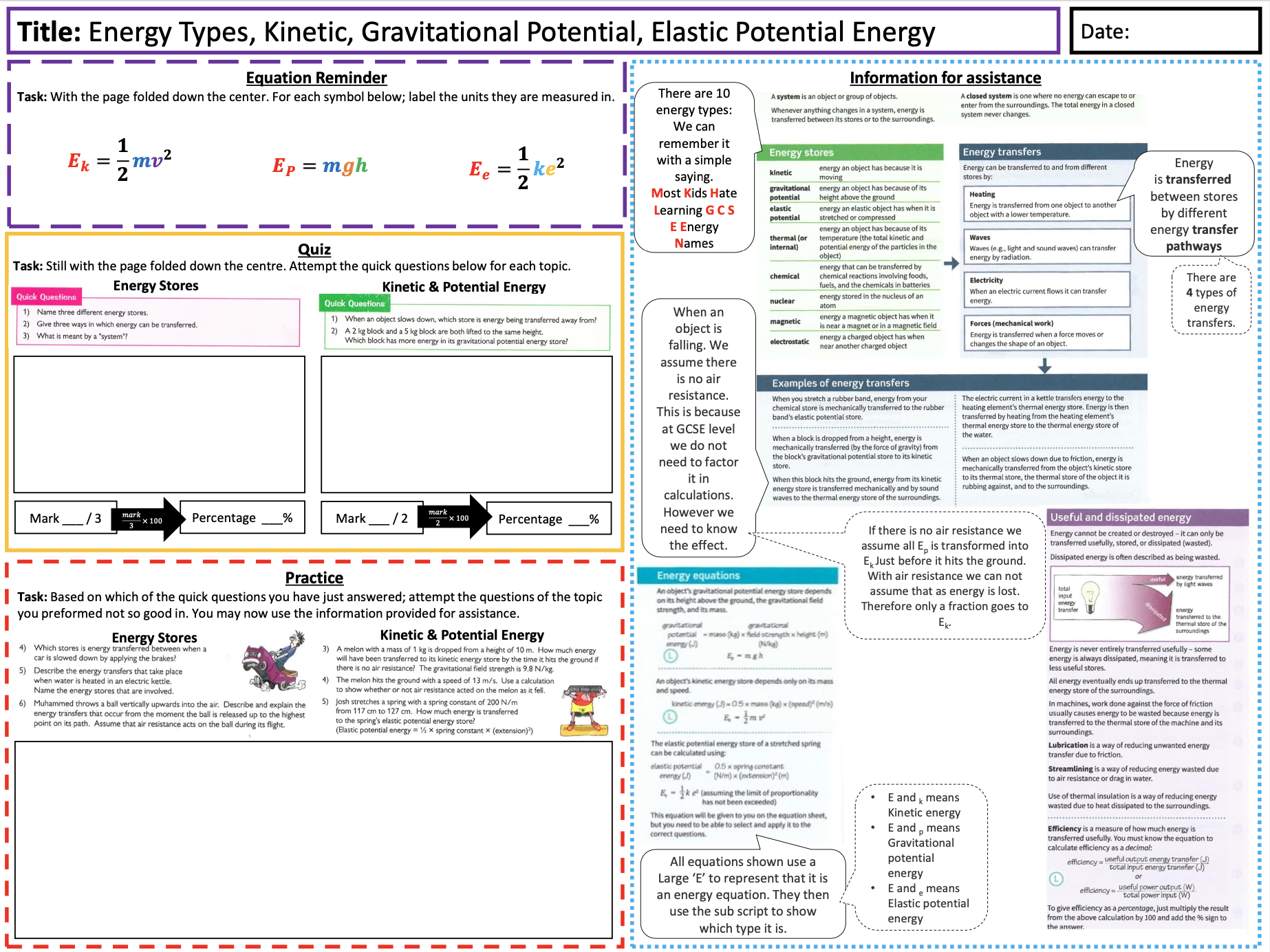 GCSE AQA Physics Topic 1 Energy; Full Scheme of Work | Teaching Resources