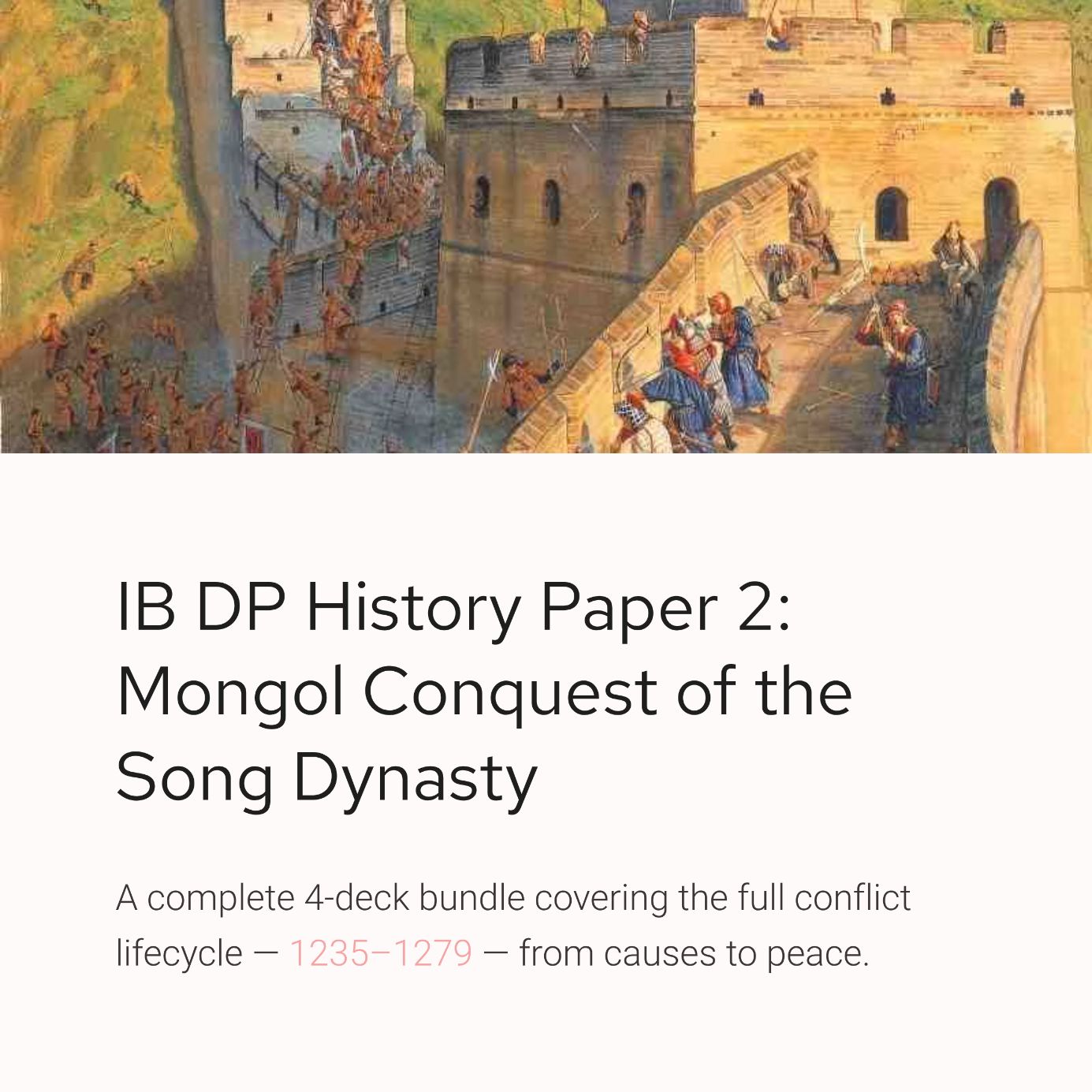 IB History Paper 2 Conflict: Mongol Conquest of the Song Dynasty - 4 PPT Bundle
