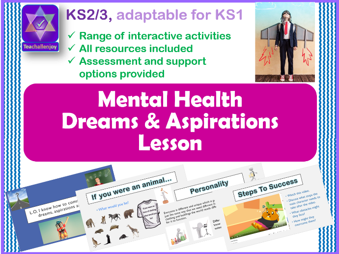 Dreams and Aspirations Mental Health PSHE Lesson Teaching Resources