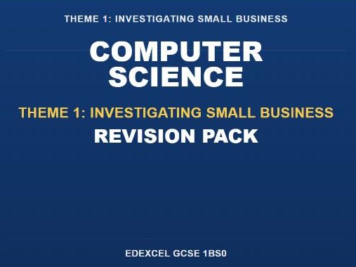 Edexcel GCSE Business Theme 1 Revision Pack | 1BS0 Exam Practice & Calculations