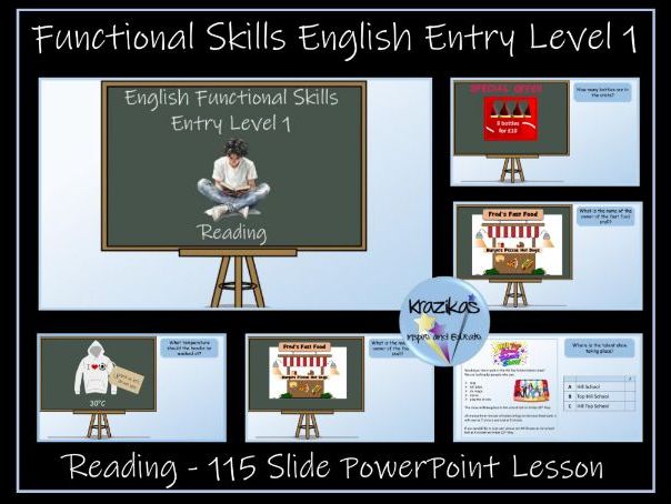 English Functional Skills - Entry Level 1 - Reading Powerpoint Lesson
