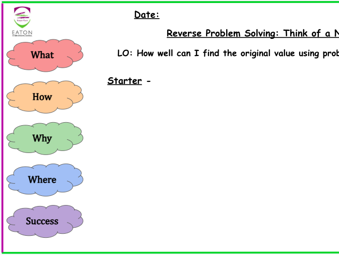 "Think of a Number" Questions (Primary)