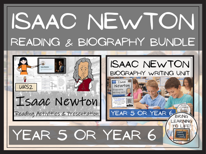 Isaac Newton Reading Comprehension and Biography Bundle | UKS2