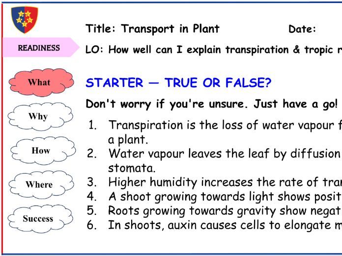 Transport in Plants and Tropic Responses