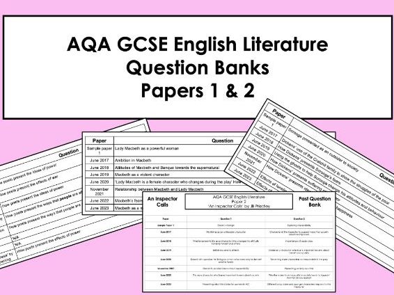 AQA GCSE English Literature Question Banks
