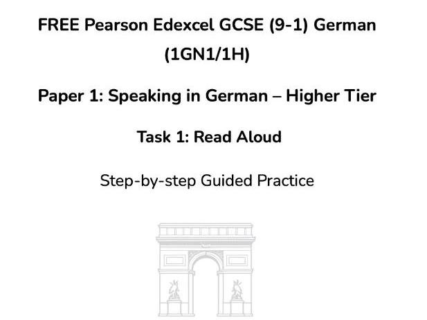 FREE Pearson Edexcel GCSE German (1GN1/1H) – Speaking Task 1: Read Aloud – Higher Tier