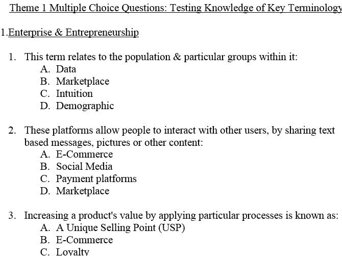 Pearson Edexcel GSCE Commerce 9-1 Resources