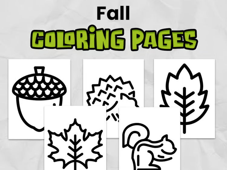 Fall Coloring Pages | Print & Go Activity for Kindergarten and Elementary