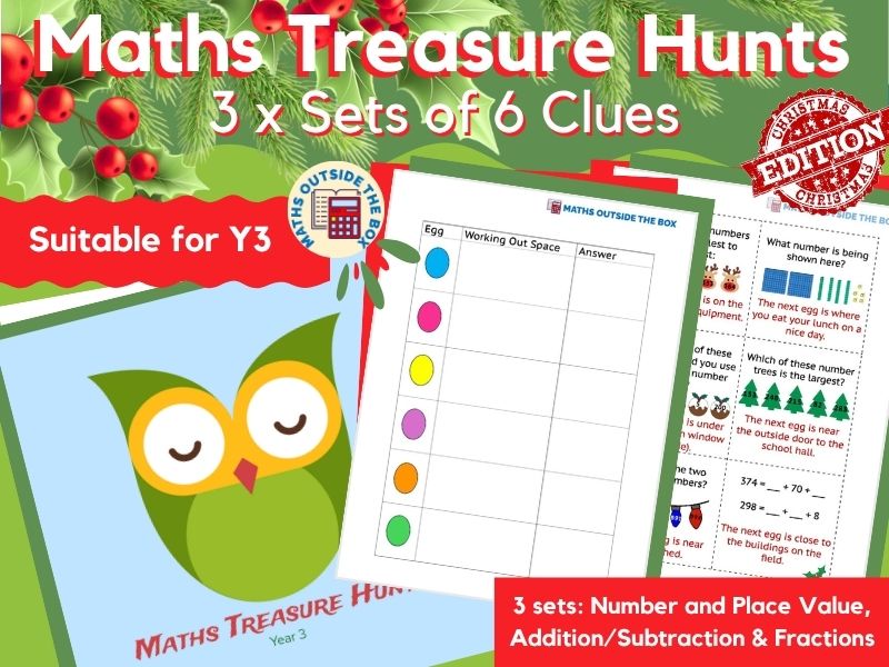Maths Treasure Hunts (Year 3) - Christmas Edition!
