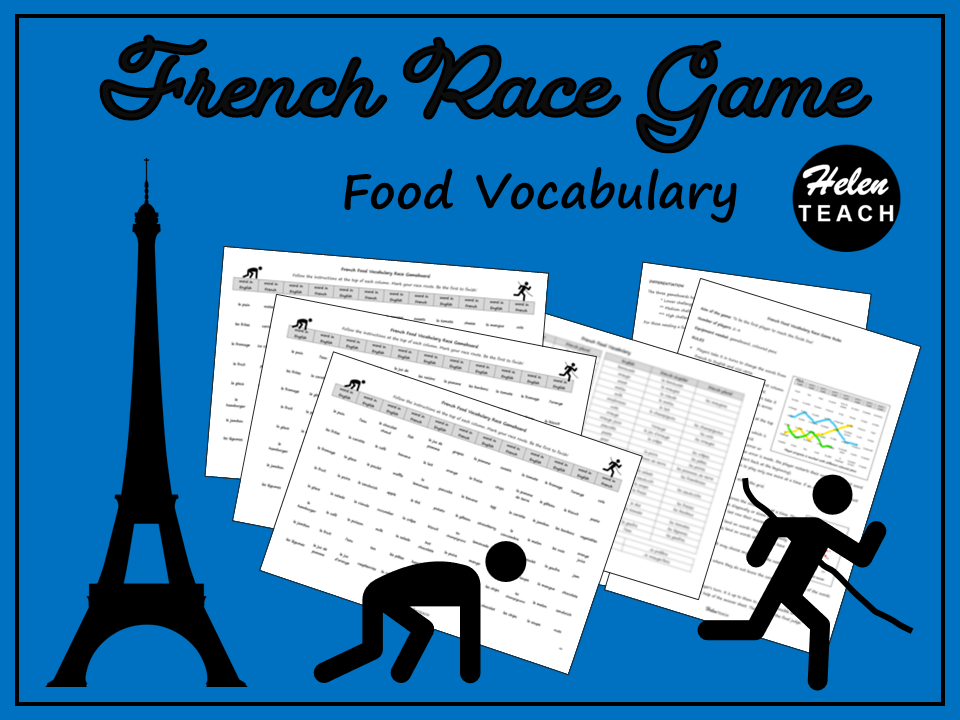 French Food Vocabulary Race Game Differentiated