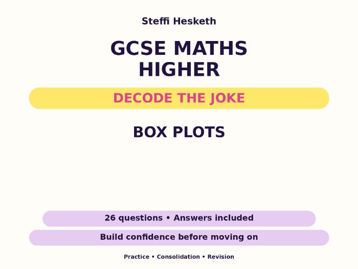 Box Plots | GCSE Decode the Joke + Answers