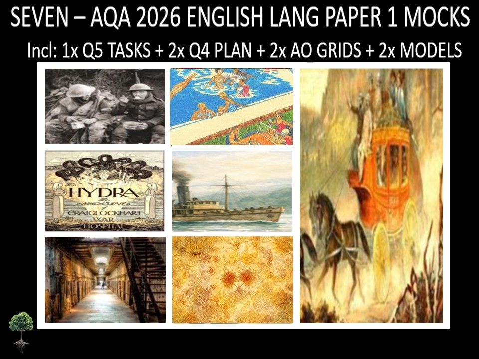SEVEN - AQA PAPER 1 | 2026 FULL MOCKS | Q5 TASKS | Q4 PLAN | AO GRIDS | MODELS