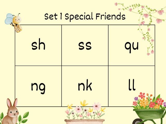 Phonics Set 1 Special Friends (Digraphs) Bingo Cards