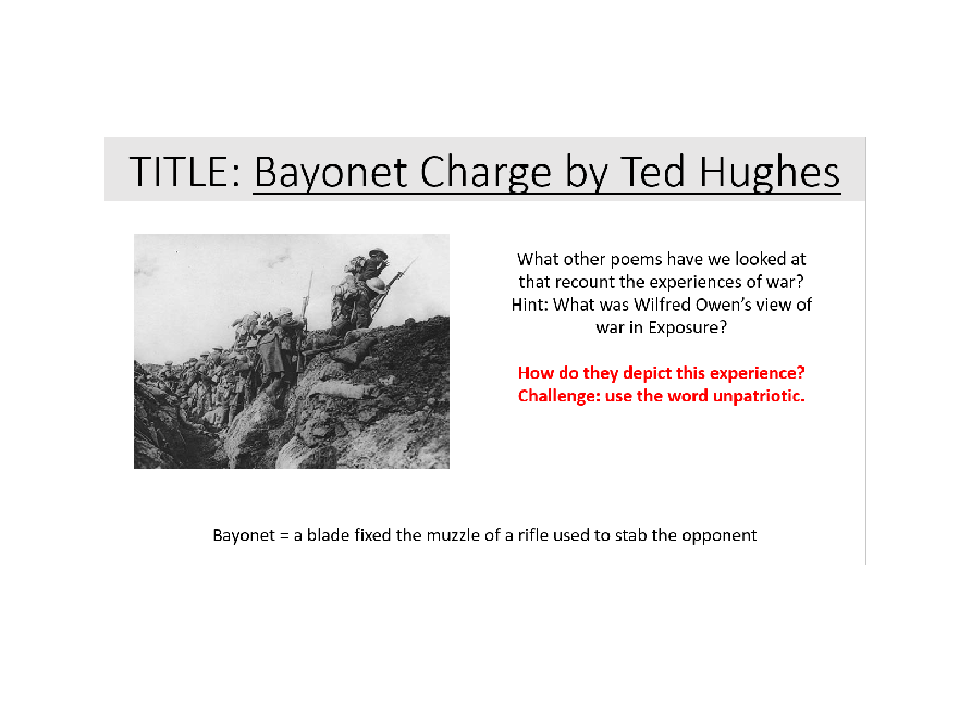 Bayonet Charge Introduction