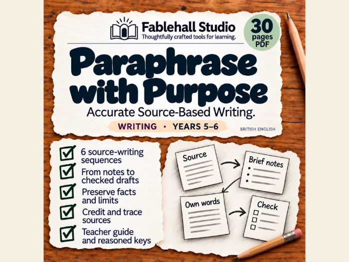 Paraphrasing & Source Writing | Years 5–6