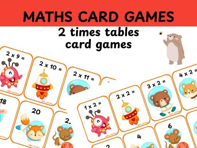 2 times table fun card game resource