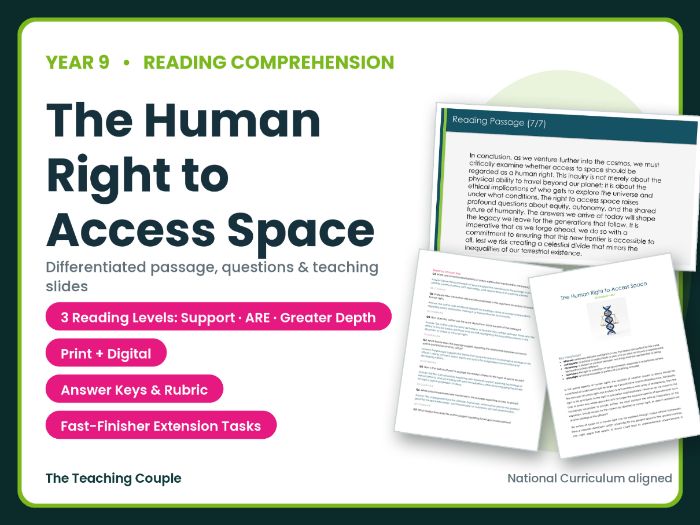 The Human Right to Access Space Reading Comprehension | Year 9 (KS3)