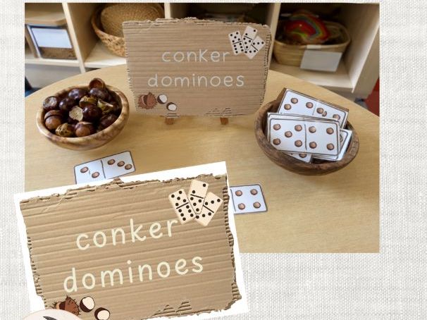 Autumn Conker theme domino set