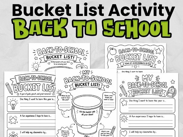 Back to School Bucket List Activity | Primary Classroom Goal-Setting Printable