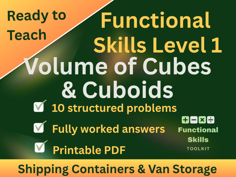 Functional Skills Volume L1 Worksheet