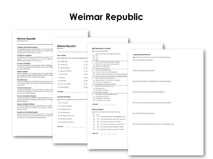 Weimar Republic Teaching Resources