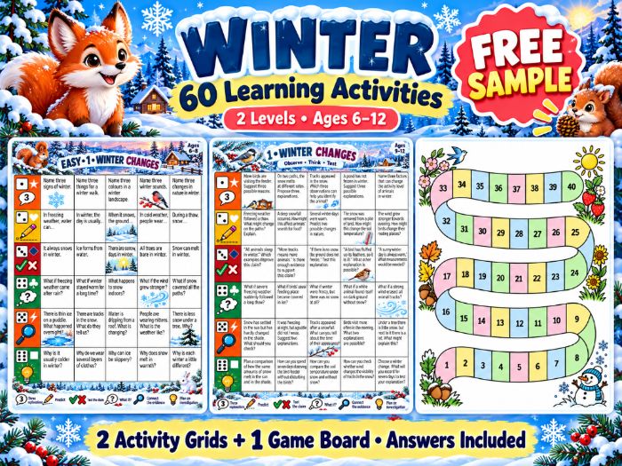 Winter — Free Sample: 60 Learning Activities for Ages 6–12