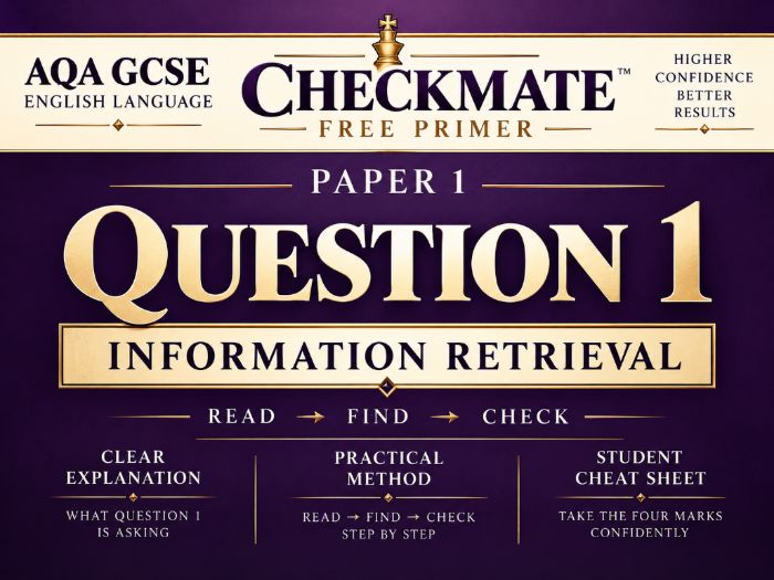 CHECKMATE FREE PRIMER : AQA GCSE ENGLISH - LANGUAGE PAPER 1 QUESTION 1