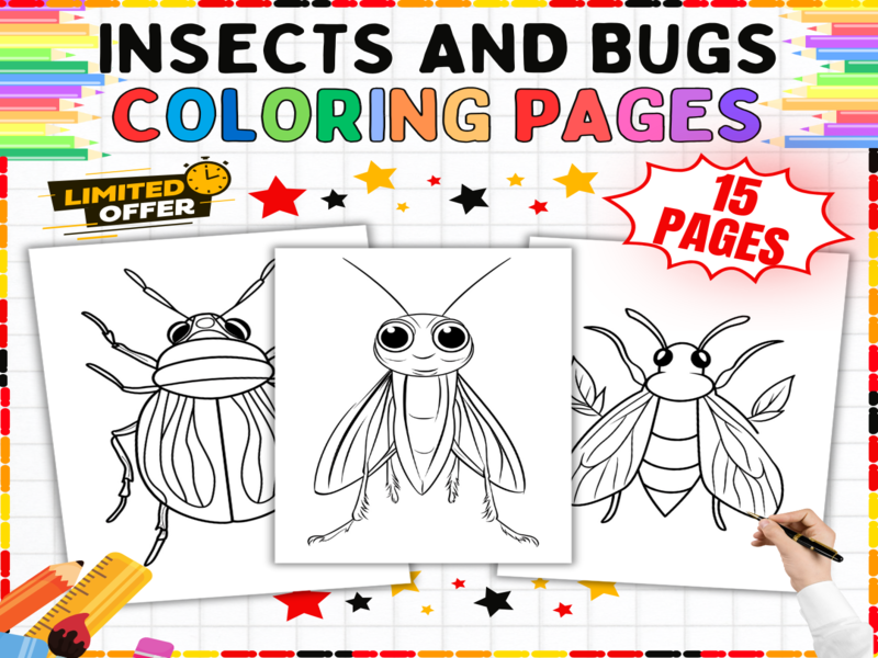 Insects Colouring Pages | Bugs and Minibeasts Worksheets | Garden Creatures Educational Activities