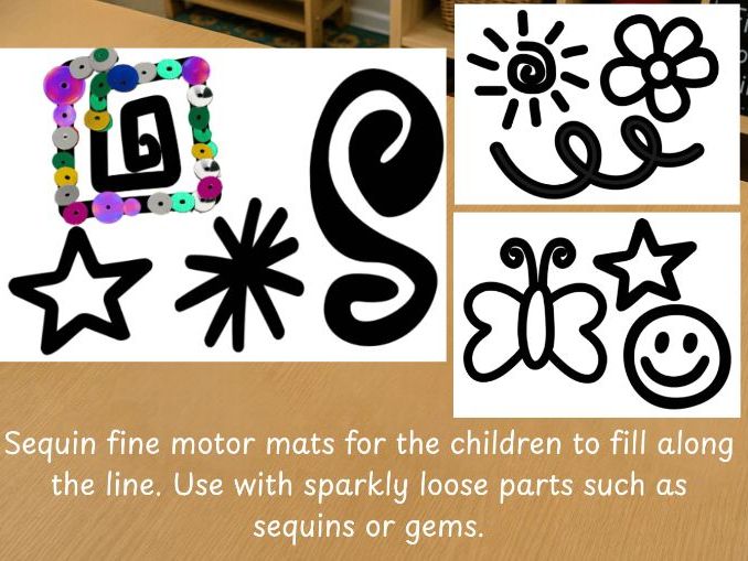 Fine Motor Sequin Mats, Preschool Printable Activity, EYFS Loose Parts Mats