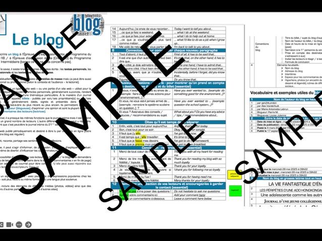 Writing a blog entry French B IBDP conventions and useful vocabulary and phrases