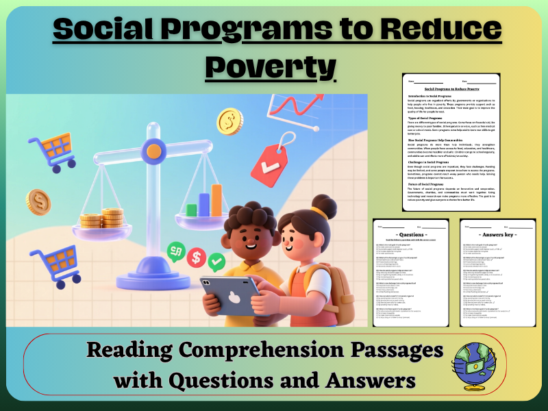 Social Programs to Reduce Poverty: Reading Comprehension – Fun, Interactive & Ready-to-Print