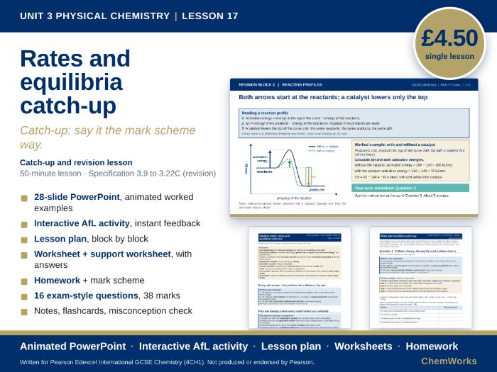 Edexcel IGCSE Chemistry Unit 3 – Physical Chemistry: Lesson 17, Rates and Equilibria Revision