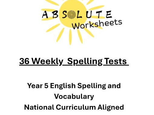 KS2 Year 5 Weekly Spelling Tests Workbook