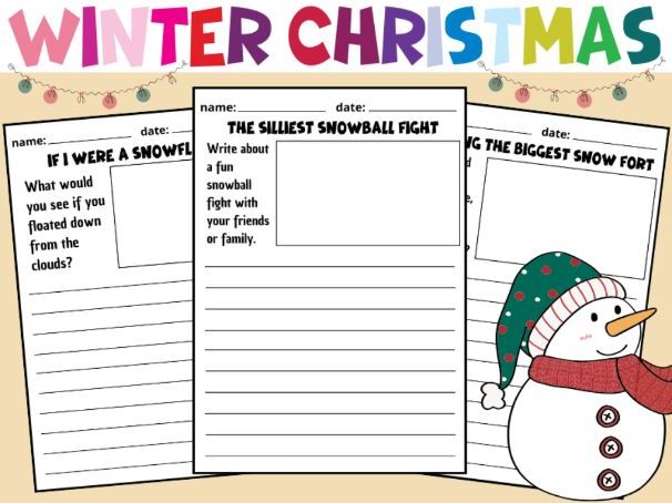 Christmas & Winter Writing Prompts - Literacy for early years Writing Activities
