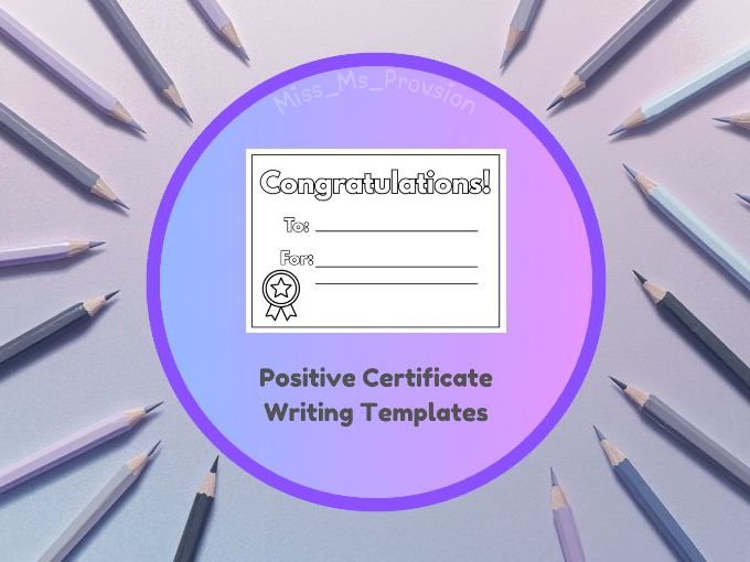 Positive Certificate Writing Templates