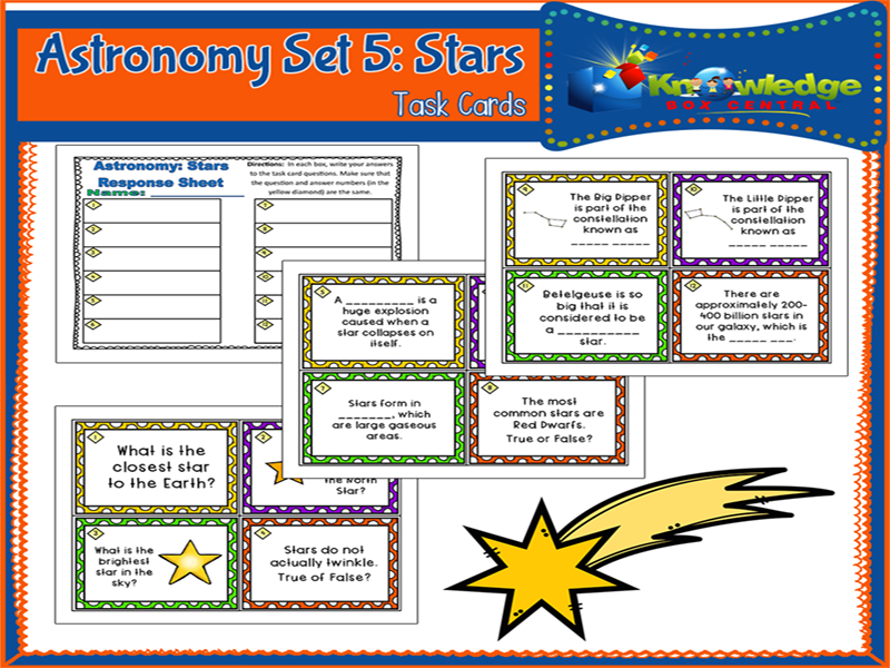 Astronomy Task Cards Set 5 Stars Teaching Resources