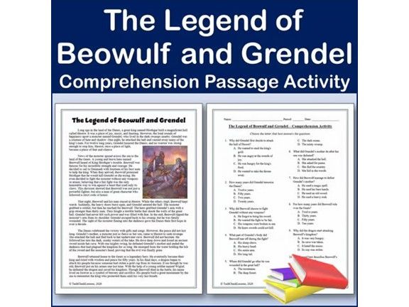 Beowulf and Grendel - Folklore Reading Comp Passage & Activity | Editable